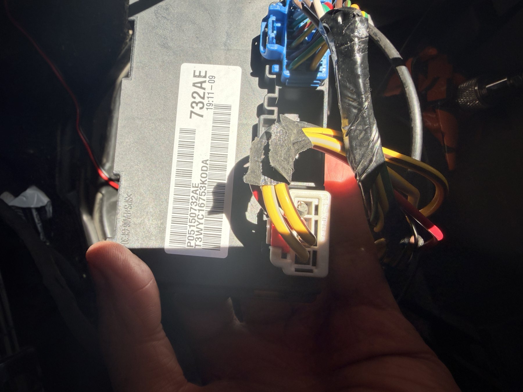 The CAN pair tapped into the back of the DTCM connector under the driver's seat